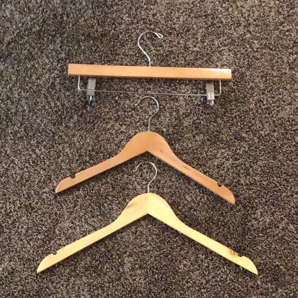 Wooden clothing hangers